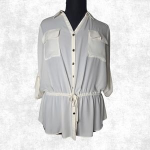 Lane Bryant Ivory Button Front Blouse – Size 18/20